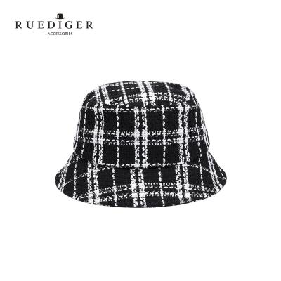 China Image Cheap Black And White 100% Cotton Bucket Formal Sun Hat For Women for sale