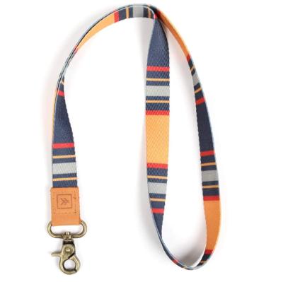 China Wholesale Custom Sublimation Amazon Logo Polyester Leather Lanyard Office Desk for sale