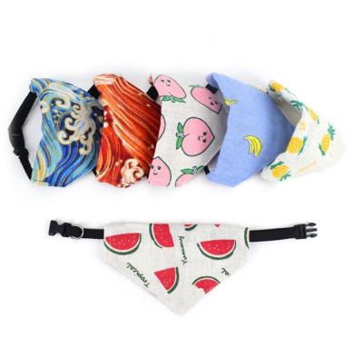 China Wholesale Viable Adjustable Printed Polyester Triangle Collar Dog Bandana for sale