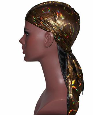 China Designer Silk Headbands Daily Life Laser Hip Hop Headbands and Newest Shiny Custom Durags Durags Wholesale Custom Made for sale