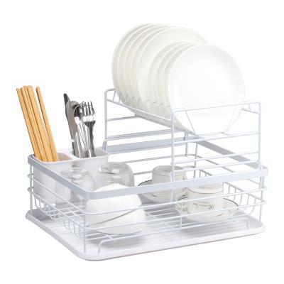 China Factory Supply Stainless Steel Iron-Plated Over The Sink Storage Shelf Display Kitchen Dish Drying Rack à venda