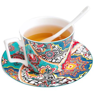 China Viable British Style Luxury Moroccan Coffee Cup And Saucer Set Ceramic Cappuccino Afternoon Tea Cup à venda