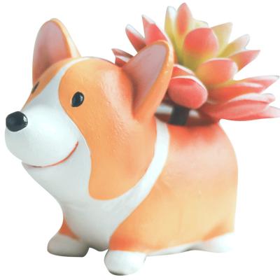 China Modern Hot Selling Corgi Leg Flower Pot Desktop Table Top Resin Succulent Creative Modern Hot Selling Plant for sale