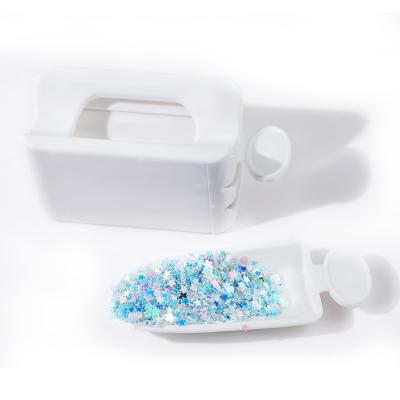 China Powder White Tray Nail Salon Nail Art Tool Double Layer Style Nail Art Decoration French Dip Nails Glitter Sparkle Reusing Portable Tool for sale
