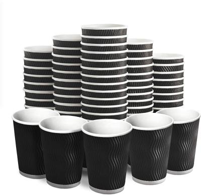 China OEM Design Disposable Cardboard Paper Drink Ripple Wall Cup for sale