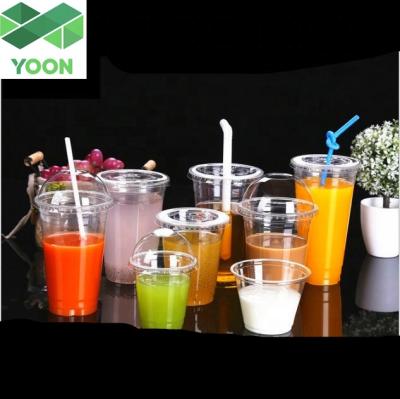 China Manufacturer Custom Printed Clear Recyclable Disposable Plastic PET Cups Cold Drink Cups for sale