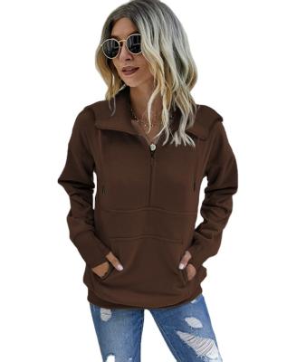 China Anti-wrinkle Europe and the United States boutique news women's loose color long sleeve zipper best-selling pure casual hoodie jacket wholesa for sale