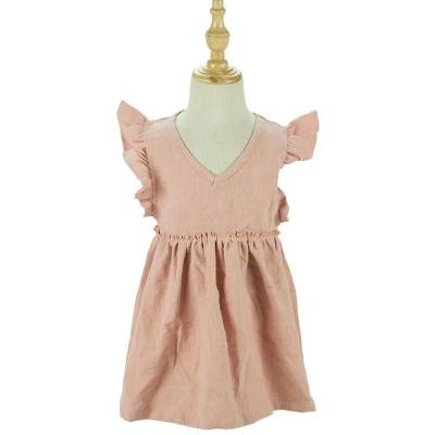 China 2021 Girls Kids Clothes Summer Eco-friendly Brown Dresses High Quality Children's Clothes for sale