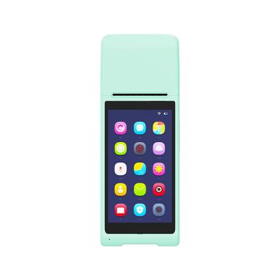 China Black And White POS Q8 Android PDA Handheld Computer With 5.5 Inch Blue Touch 3G Wifi Tooth iBeacon And 58mm Printer Built-in for sale