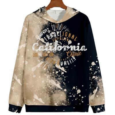 China Custom Manufacturers Anti-wrinkle Long Sleeve Tie Dyed Spray Paint Printing Pullover Hoodies Men's Sweatshirt for sale