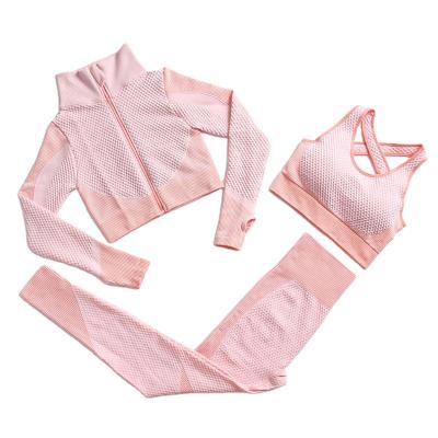 China Breathable Women Yoga Set Gym Sports Leggings Workout Yoga Leggings Fitness Yoga Wear Women Tracksuit for sale