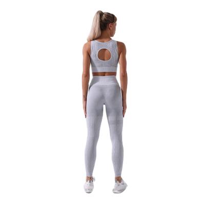 China Breathable High Quality Yoga Leggings Sets Gym Sports Workout Yoga Set High Waist Women Fitness Yoga Set for sale