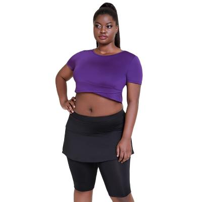 China Fashion Wicking Breathable Fitness Plus Size Yoga Shorts Sets Stretch Women Yoga Walker Shaping Two Piece Suit for sale