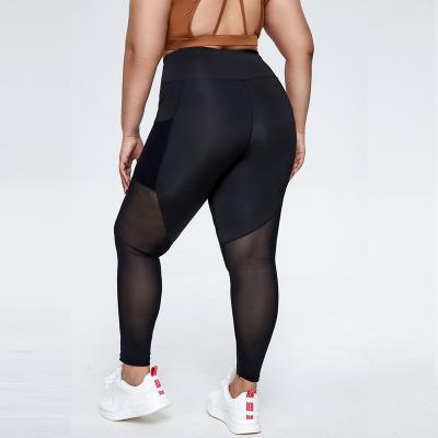 China Breathable High Waist Hip Lift Running Woman Plus Size Low Price Mesh Workout Yoga Pants With Pockets for sale