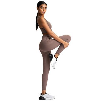 China Breathable Fitness Hygroscopic Butt Lifting Nine High Points Waist Yoga Custom Transparent Pants for sale