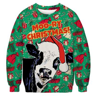 China Anti-wrinkle Christmas Printed Logo Classic Fit Plain Sweatshirts Custom Embroidered for sale