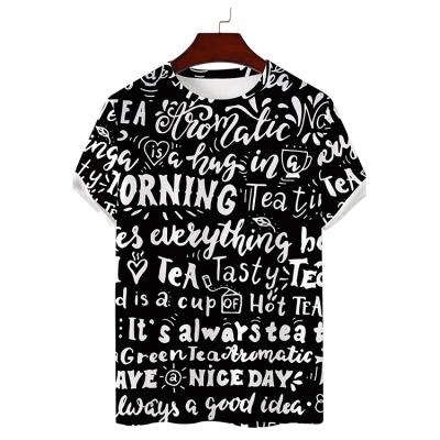 China Anti-Shrink Customize Digital Letter Printing Full Sleeve O-Neck Pullover Short Netting T-shirts for sale