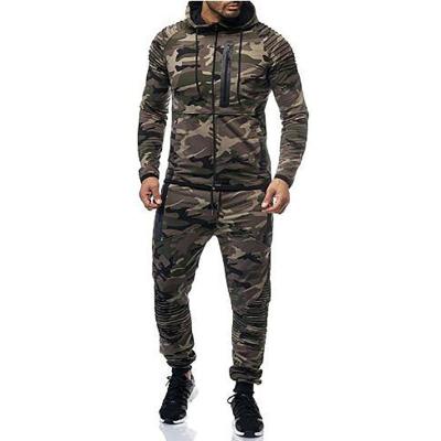 China Manufacturer Breathable Supply Cregular Fit Sports Suit Men Camouflage Sweater Two Piece Suit for sale