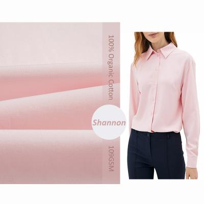 China Wholesale Fabrics Eco-Friendly Woven Textile 100% Cotton Poplin Organic Shirt Fabric DIMENSIONS for sale