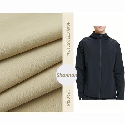 China Wholesale Organic Cotton 13% Nylon Spandex Fabric 64% Cotton Spandex Poplin Nylon Coat 23% outwear fabric for sale