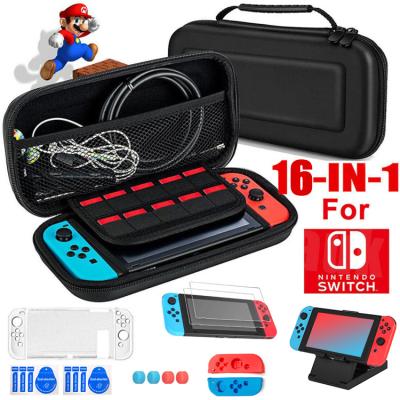 China Protection 16 in 1 Nintendo Switch Accessories Bundle with Crystal Shell Silicon Suit and Screen Glass Protector for sale