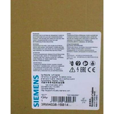 China SIEMENS 3RW4038-1BB14 SIRIUS SOFT STARTER S2 72 A, 37 KW/400 V, 40 °C 200-480 V AC, 110-230 V AC/DC SCREW TERMINALS for sale