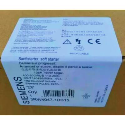 China SIEMENS 3RW4047-1BB15 SIRIUS SOFT STARTER S3 106 A, 75 KW/500 V, 40 °C 400-600 V AC, 110-230 V AC/DC SCREW TERMINALS Te koop