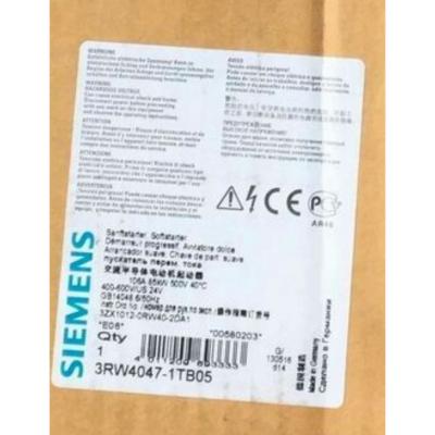 China SIEMENS 3RW4047-1TB05 SIRIUS SOFT STARTER S3 106 A, 75 KW/500 V, 40 °C 400-600 V AC, 24 V AC/DC SCREW TERMINALS Te koop