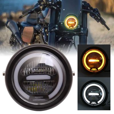 China 6.5 Inch Universal Cafe Racer Vintage Motorcycle LED Head Lamp Distance Light Refitting Motorcycle Headlight Cafe Runner MP-348 for sale