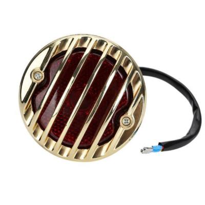 China The Gold Round Motorcycle Grill Side Mount Tail Brake Light For Harley Bobber Chopper Custom 883 1200 XL 40 for sale