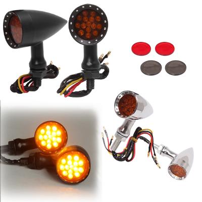 China Motorcycle LED Bullet Brake Blinker Turn Signal Light Red Tail Light For Harley MP-292B for sale