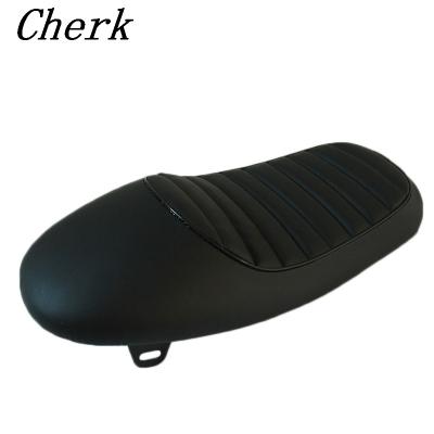 China Black Leather+PP plastic+Foam+Iron Motorcycle Cafe Racer Vintage Synthetic Custom Saddle Retro Hump Seat Flat Pan for Honda CB125S CB200 CB350 CL350 CB400 for sale