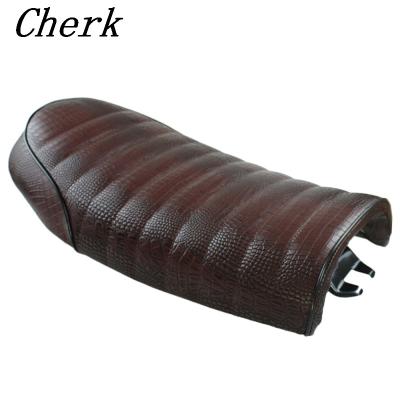 China Brown Crocodile Vintage Cafe Racer Leatherette Faux Leather Seat For Honda Retro Retro CB CL Cafe Racer CB200 CB350 CB400 CB500 CB550 CB750 Saddle for sale