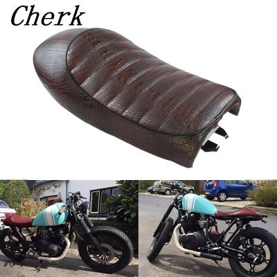 China Retro Crocodile Faux Leather Vintage Brown Motorcycle Seat Saddle For Honda CB CL Cafe Racer CG125 CB200 CB350 CB400 CB500 CB750 SR400 Retro for sale