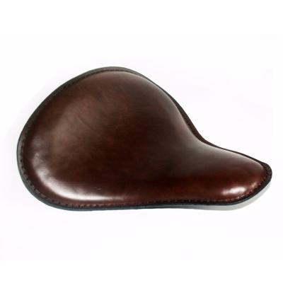 China Vintage Brown Large Leather Solo Slim Synthetic Leather Seat For Harley Bobber Chopper Custom Honda Yamaha Suzuki for sale