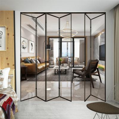 China Anti noise and thermal break folding door luxury exterior foldable glass folding door Philippines for sale