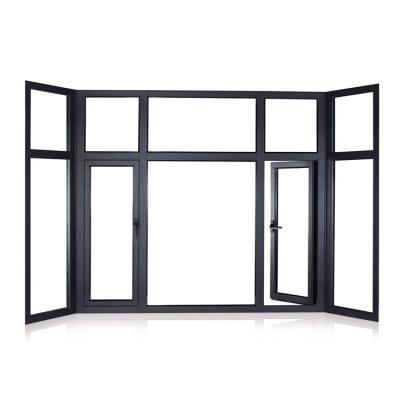 China Price 4 Bar Hinge Aluminum Material Window Screen Casement Profile Folding Aluminum Casement Windows For Nigeria for sale