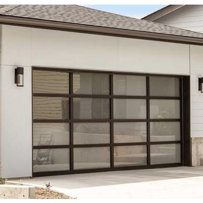 China Heat insulation and aluminum alloy garage door waterproof horizontal modern security insulated garage glass door for sale