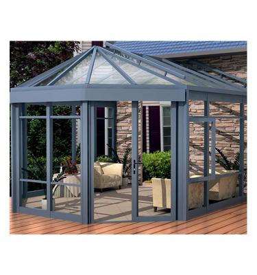 China 4 Season Aluminum Solarium Industrial Polycarbonate Sunroom Greenhouse For Sale for sale