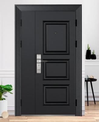 China Modern Steel Security Door Cold Rolled Steel Sheet Security Door Entry Turkish Security Wooden Door for sale