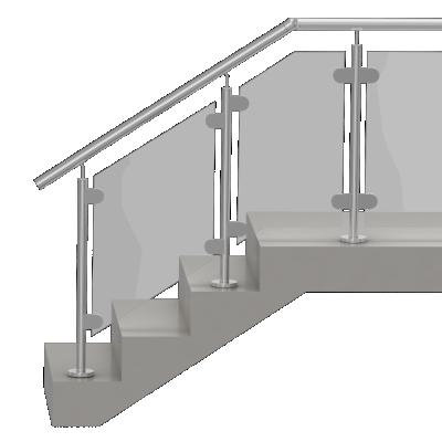 China Contemporary Staircase Retail Staircase Design Railing Plexiglass Staircase Glass Fence Railing for sale