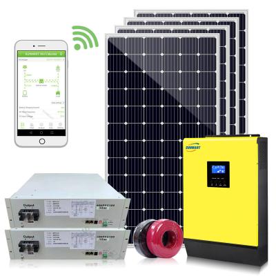 China Factory Home Sale 5kW Complete On Grid 5kVA Hybrid Solar Power System for sale