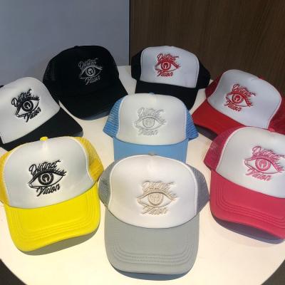 China JOINT Mesh 5 Panel Foam Embroidery Custom Logo Unisex 20 Color Empty Trucker Hat for sale