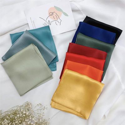 China Women Elegant Muti-function Print Head Scarf 53*53cm Soft Smooth Feeling Custom 100% Silk Shawl Private Label for sale