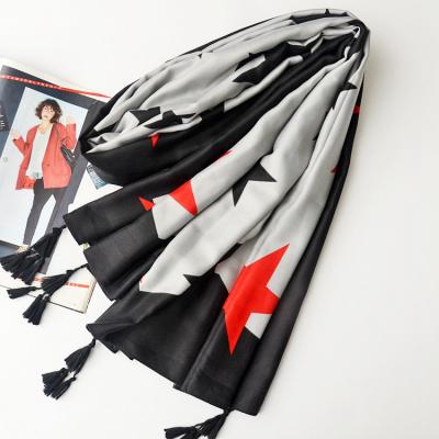 China Long Flower Printed Own Design Fashionable Scarf for sale