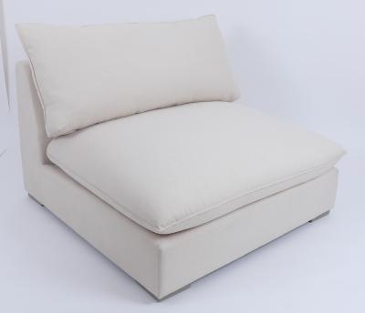 China Cloud 1 Seater Sofa Soft White Down Filling Solid Wood Base for sale