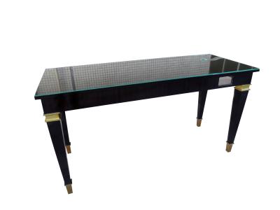 Cina Alta lucentezza Sheen Glass Top Writing Table per l'hotel cinque stelle, Ebony Wood Veneer in vendita