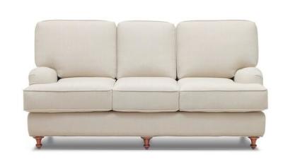 China American Style Living Room Couches Linen Fabric 3 Seater Sofa Solid Wood Legs for sale