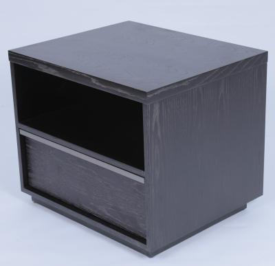 China Hotel Luxury One Drawer Bedside Tables With Black Natural American Oak Wood Veneer en venta