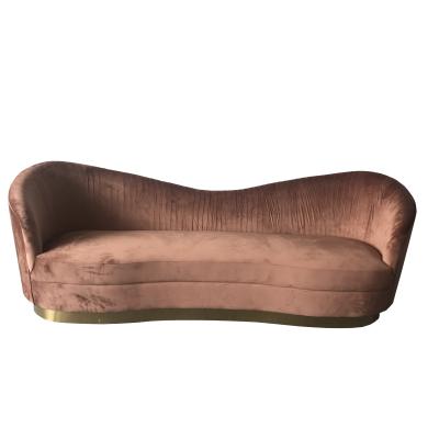 Chine Le sofa jaune de Chesterfield de velours pour le sofa de salon avec gloden à base métallique à vendre